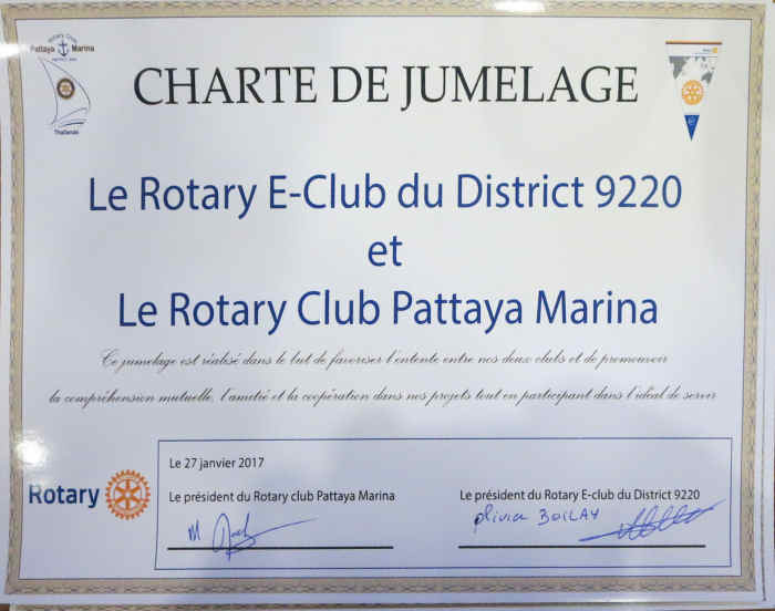 Jumelage avec  l'E-club 9220 de la Réunion