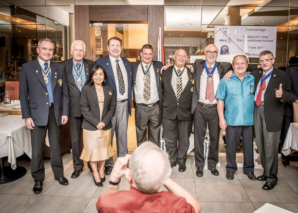 martin Branbs et les présidents des Rotary de Pattaya