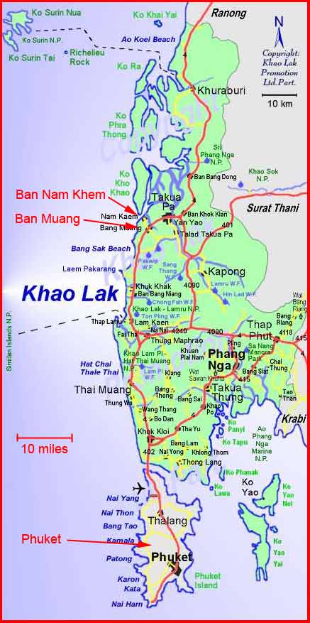 Ban Nam Kem proximité de Khao Lat à 130 km au nord de Puket